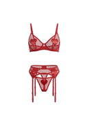 RED SWEETHEART SIZZLE LINGERIE SET