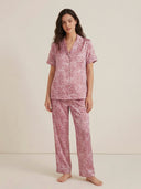 Leopard Satin Loungewear Set